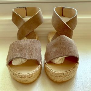 Bettye Muller Suede Strap Flatform Sandals